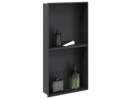 vidaXL Nika do sprchového koutu matná černá 32x62x9 cm nerezová ocel