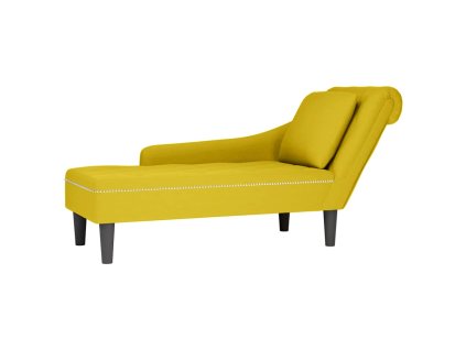 vidaXL Lenoška s polštářem a područkou na pravé straně žlutá samet