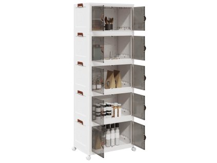vidaXL Stohovatelný úložný box na kolečkách 5-patrový 75 L 64x40x179cm