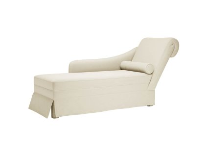 vidaXL Lenoška s podhlavníkem a pravou područkou krémová samet