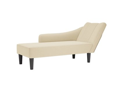 vidaXL Lenoška s pravou područkou krémová textil