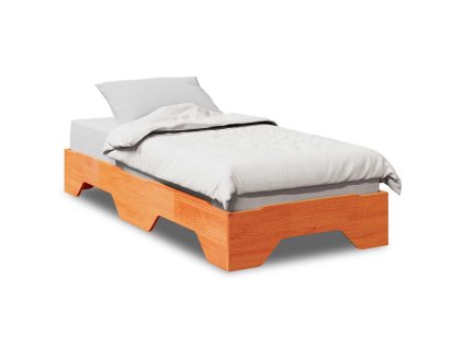 vidaXL Postel bez matrace stohovatelný voskově hnědá masivní dřevo