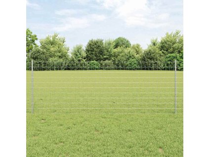 vidaXL Plot s příspěvky Stříbrná 0.8 x 10 m Ocel
