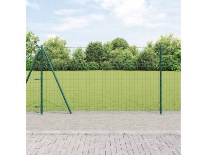 vidaXL Plotové sloupky 13 pcs Zelená Ø32mm 130 cm Pozinkovaná ocel