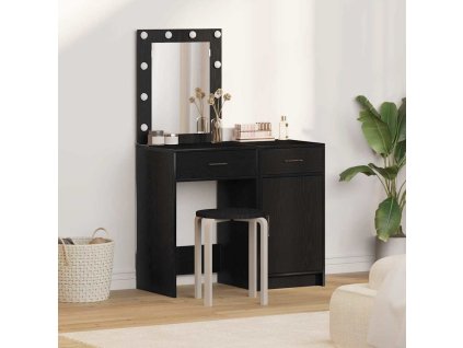 vidaXL Kosmetický stůl 2 pcs Černá 50 x 41 x 135 cm Kompozitní dřevo