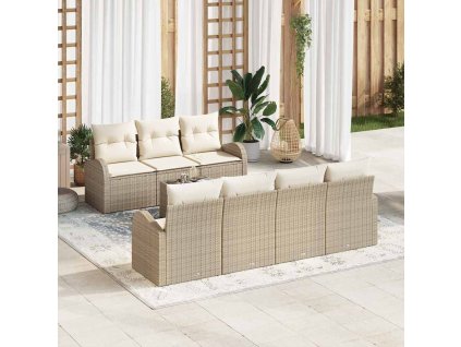 vidaXL Sada zahradních pohovek Béžová 55 x 55 x 37 cm polyratan