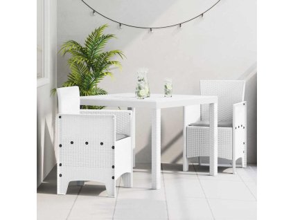 vidaXL Zahradní jídelní souprava 3 pcs Bílá Ratan Polt