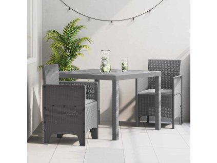 vidaXL Zahradní jídelní souprava 3 pcs Světle šedá Ratan Polt