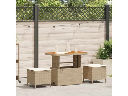 vidaXL Zahradní jídelní souprava Béžová polyratan