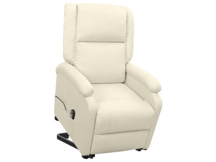 vidaXL Zvedací křeslo krémové textil
