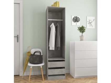 vidaXL Šatní skříň se zásuvkami betonově šedá 50x50x200 cm kompozit