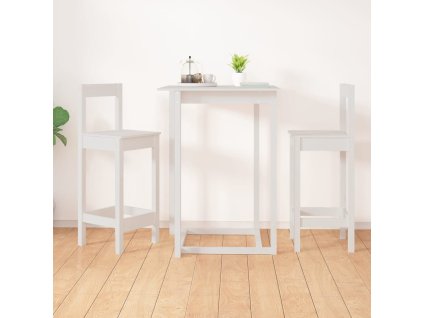 vidaXL Barové židle 2 ks bílé 40 x 41,5 x 112 cm masivní borové dřevo