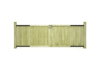 vidaXL Zahradní brána 2křídlá impregnovaná borovice 300 x 100 cm