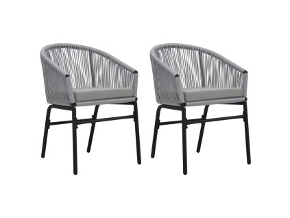 vidaXL Zahradní židle 2 ks antracitové PE ratan