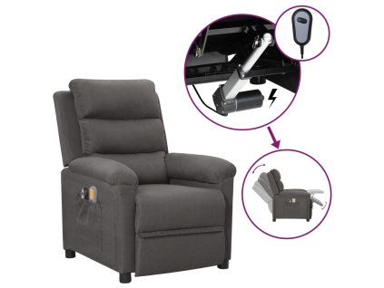 vidaXL Elektrické masážní křeslo tmavě šedé textil