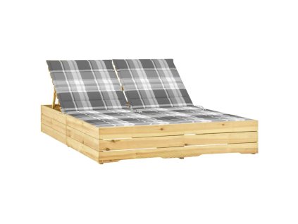 vidaXL Dvojité lehátko s poduškami impregnovaná borovice