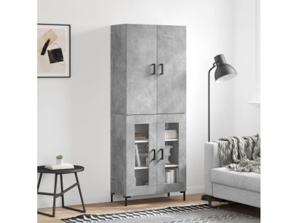 vidaXL Skříň highboard betonově šedá 69,5x34x180 cm kompozitní dřevo