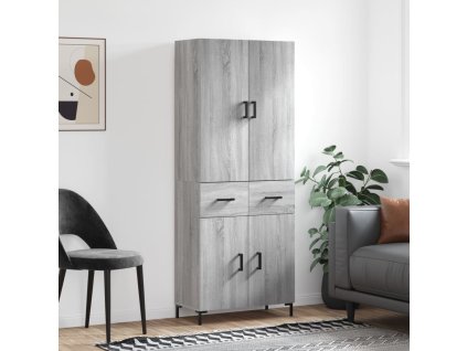 vidaXL Skříň highboard šedá sonoma 69,5 x 34 x 180 cm kompozitní dřevo