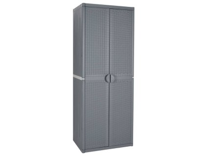 vidaXL Zahradní úložná skříň šedá 65 x 45 x 172 cm PP ratan
