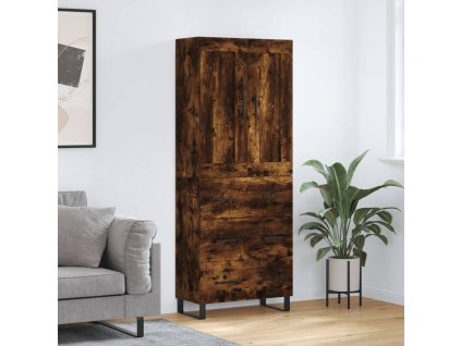 vidaXL Skříň highboard kouřový dub 69,5 x 34 x 180 cm kompozitní dřevo