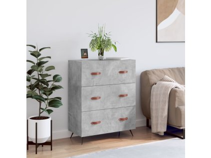 vidaXL Komoda betonově šedá 69,5 x 34 x 90 cm kompozitní dřevo