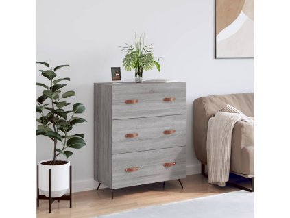 vidaXL Komoda šedá sonoma 69,5 x 34 x 90 cm kompozitní dřevo