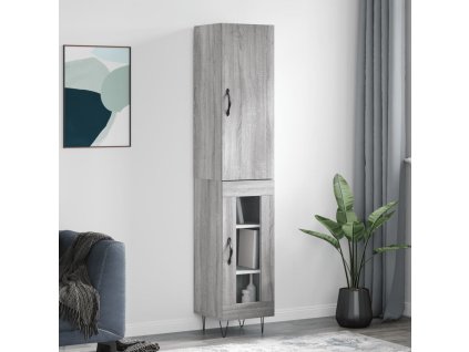 vidaXL Skříň highboard šedá sonoma 34,5 x 34 x 180 cm kompozitní dřevo