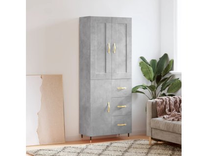 vidaXL Skříň highboard betonově šedá 69,5x34x180 cm kompozitní dřevo