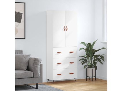 vidaXL Skříň highboard bílá 69,5 x 34 x 180 cm kompozitní dřevo