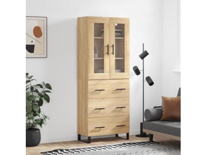 vidaXL Skříň highboard dub sonoma 69,5 x 34 x 180 cm kompozitní dřevo