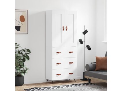 vidaXL Skříň highboard bílá 69,5 x 34 x 180 cm kompozitní dřevo