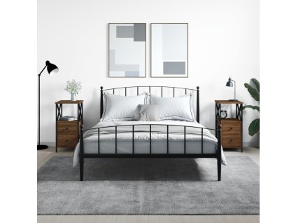 vidaXL Noční stolky 2 ks hnědý dub 34 x 35,5 x 70 cm kompozitní dřevo