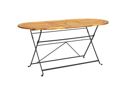 vidaXL Zahradní stůl 160 x 85 x 74 cm masivní akáciové dřevo oválný