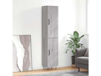 vidaXL Skříň highboard šedá sonoma 34,5 x 34 x 180 cm kompozitní dřevo