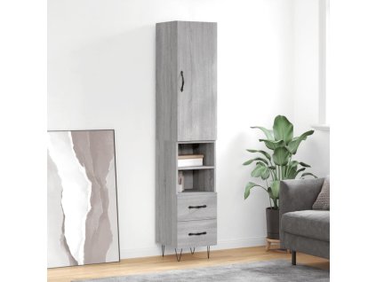 vidaXL Skříň highboard šedá sonoma 34,5 x 34 x 180 cm kompozitní dřevo