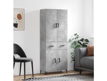 vidaXL Skříň highboard betonově šedá 69,5x34x180 cm kompozitní dřevo