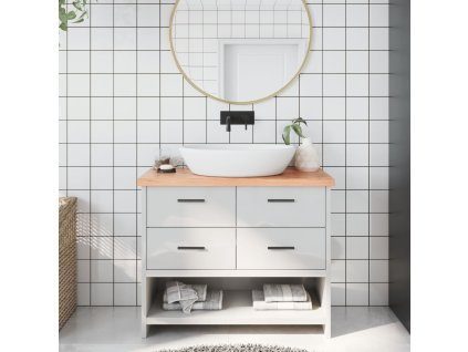 vidaXL Koupelnová deska hnědá 100x30x(2-4) cm ošetřený masivní dřevo