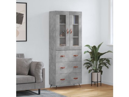 vidaXL Skříň highboard betonově šedá 69,5x34x180 cm kompozitní dřevo