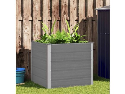 vidaXL Vyvýšený záhon dřevoplast 100 x 100 x 91 cm šedý