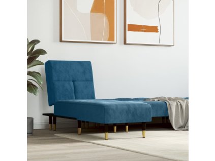 vidaXL Lenoška modrá samet