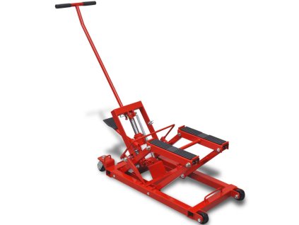 Hydraulický zvedák na motorku / čtyřkolku, 680 kg, červený