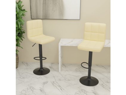 vidaXL Barové židle 2 ks krémové textil