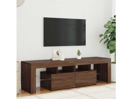 vidaXL TV skříňka s LED osvětlením Hnědý dub 140 x 36,5 x 40 cm