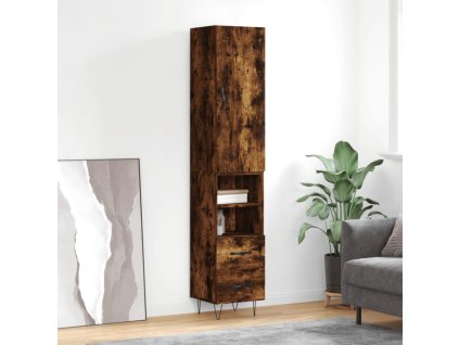 vidaXL Skříň highboard kouřový dub 34,5 x 34 x 180 cm kompozitní dřevo