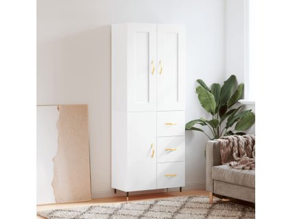 vidaXL Skříň highboard bílá 69,5 x 34 x 180 cm kompozitní dřevo