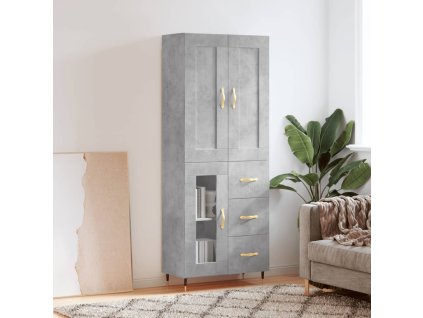vidaXL Skříň highboard betonově šedá 69,5x34x180 cm kompozitní dřevo