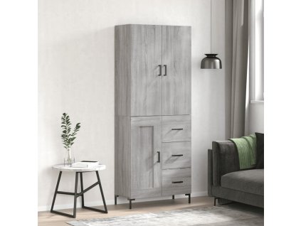 vidaXL Skříň highboard šedá sonoma 69,5 x 34 x 180 cm kompozitní dřevo