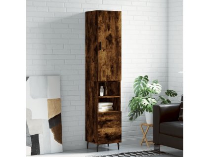 vidaXL Skříň highboard kouřový dub 34,5 x 34 x 180 cm kompozitní dřevo