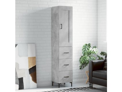 vidaXL Skříň highboard betonově šedá 34,5x34x180 cm kompozitní dřevo
