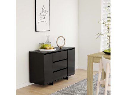 vidaXL Příborník se 3 zásuvkami černý 120x41x75 cm kompozitní dřevo